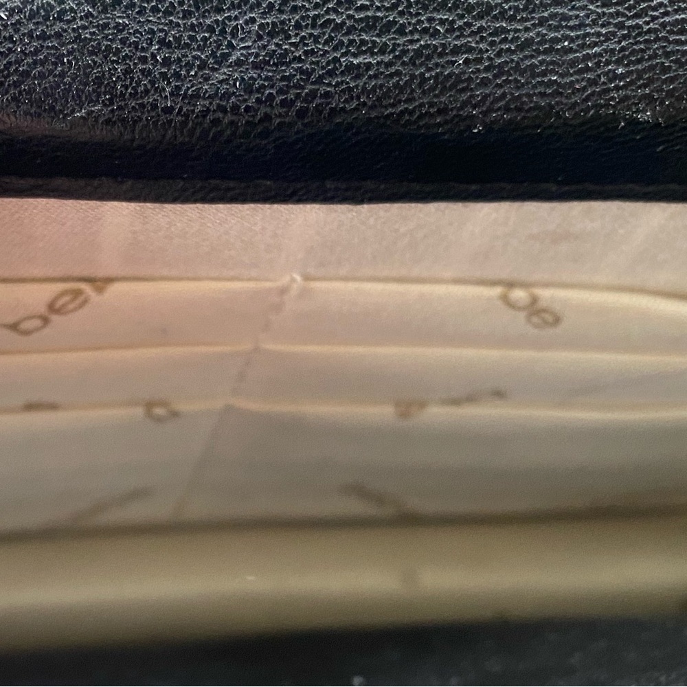 BEBE Katrina Quilted black leather purse Crossbody Bag gold tone magnetic close - Picture 8 of 13